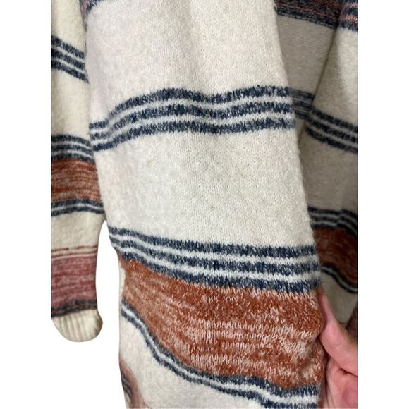 Loft Womens Open Front Long Cardigan Multicolor Stripe Pockets Size S Soft Cozy - Picture 9 of 11